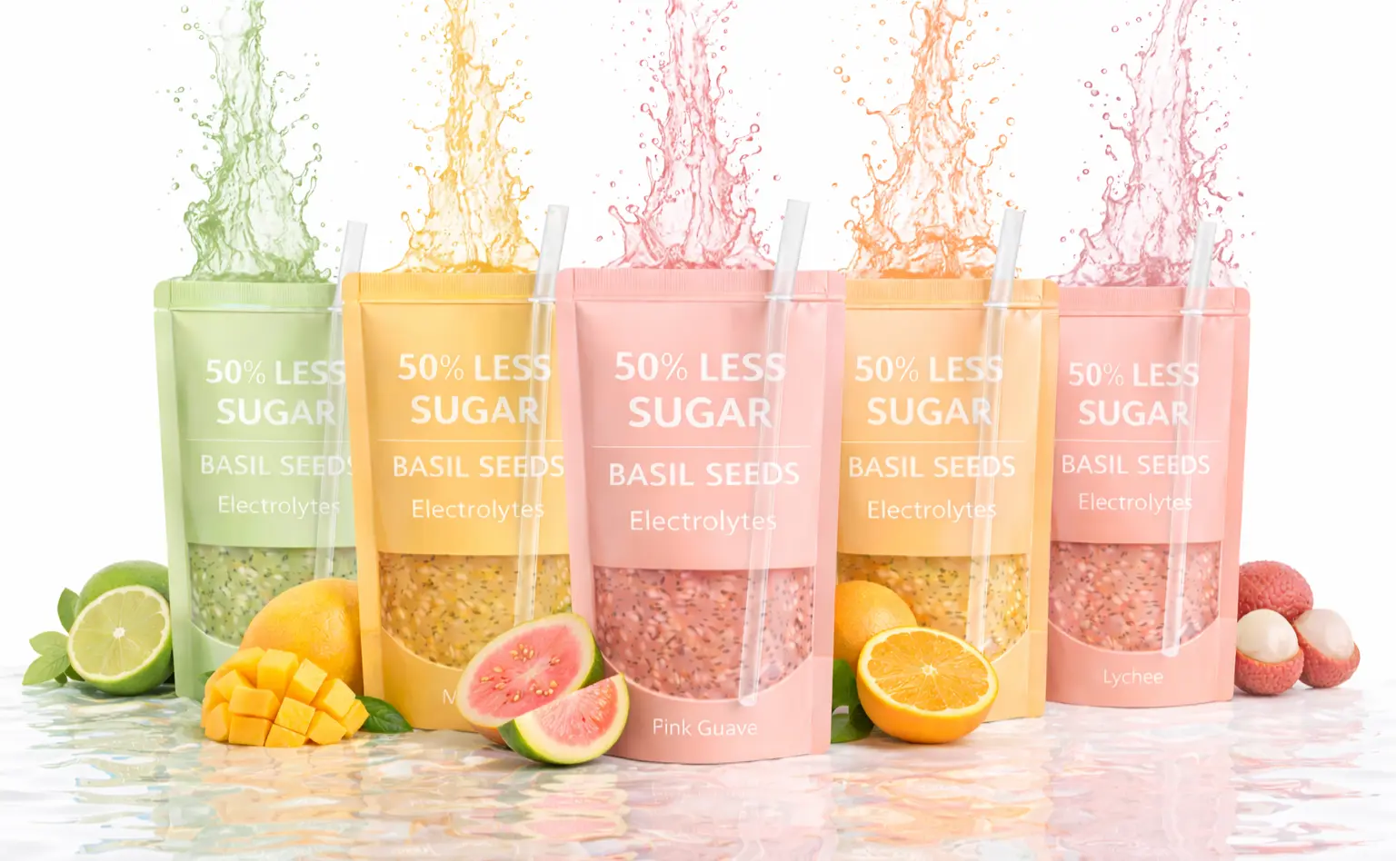 Swiggle Basil Seed Drink Pouches